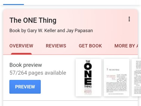 Book review of The ONE Thing by Gary Keller.